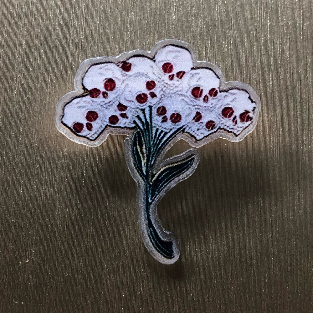 Floral Skull Acrylic Pin